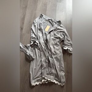 Amazon Gray Hooded Lounge Robe with Belt